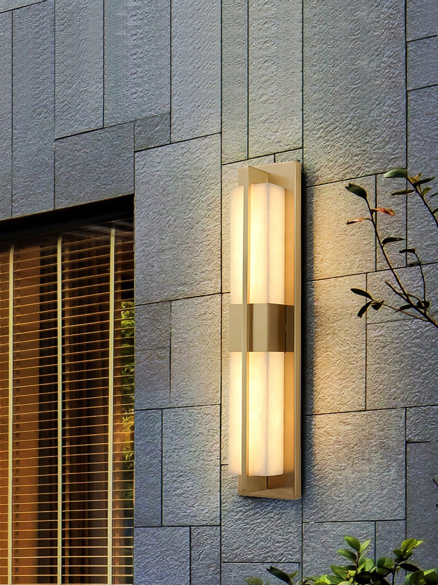 Yale LED Modern Minimalist Brass Alabaster Sconce Wall Lamp - Lamp Copper