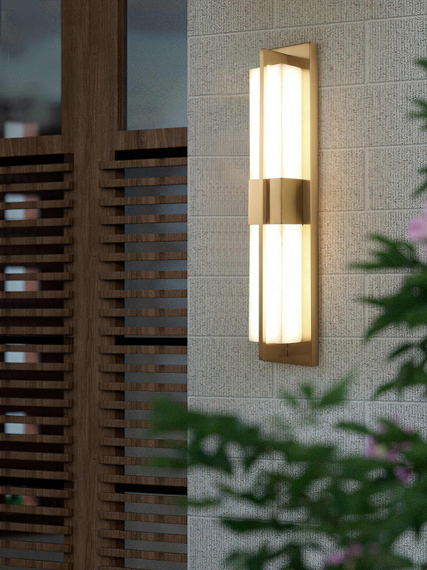 Yale LED Modern Minimalist Brass Alabaster Sconce Wall Lamp - Lamp Copper