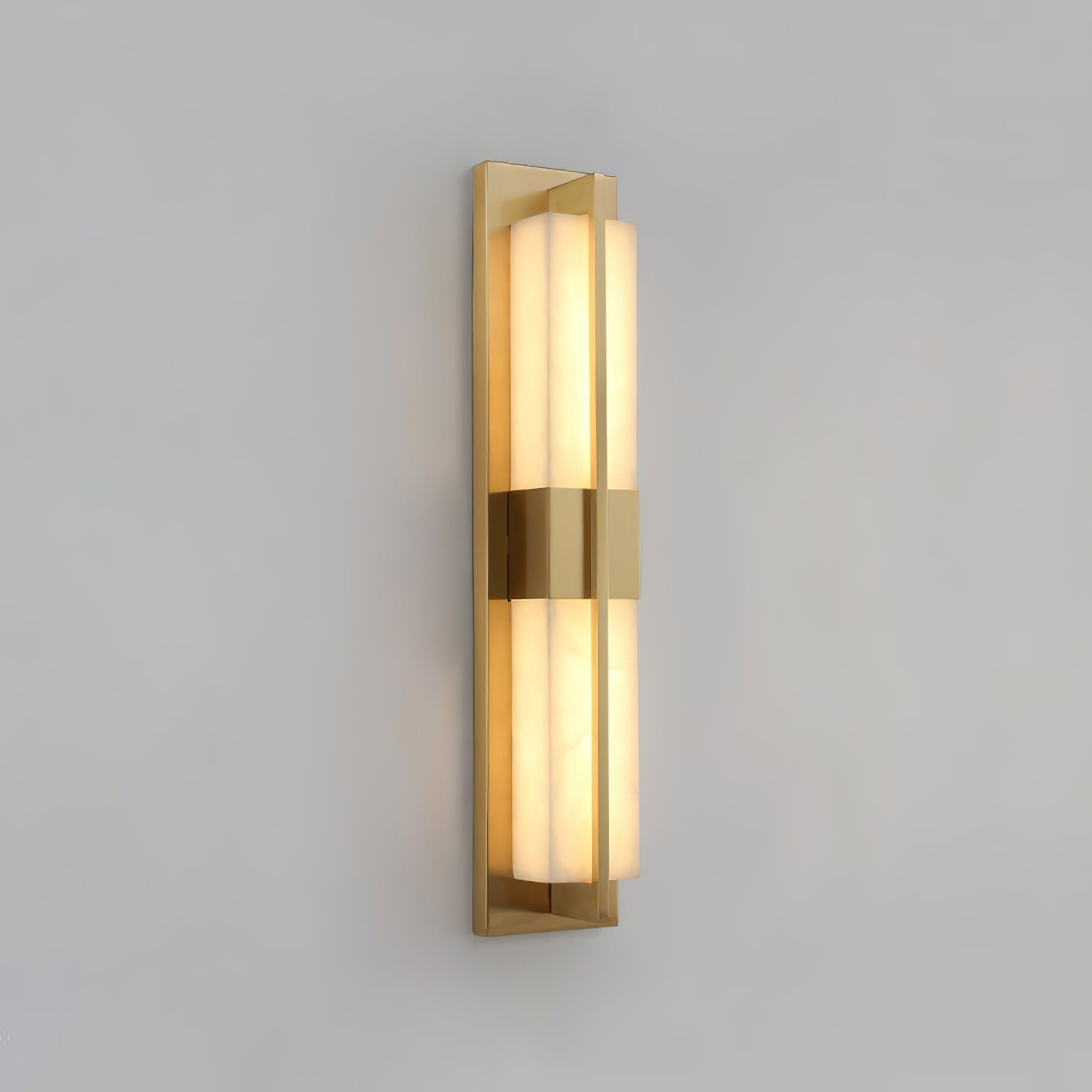 Yale LED Modern Minimalist Brass Alabaster Sconce Wall Lamp - Lamp Copper