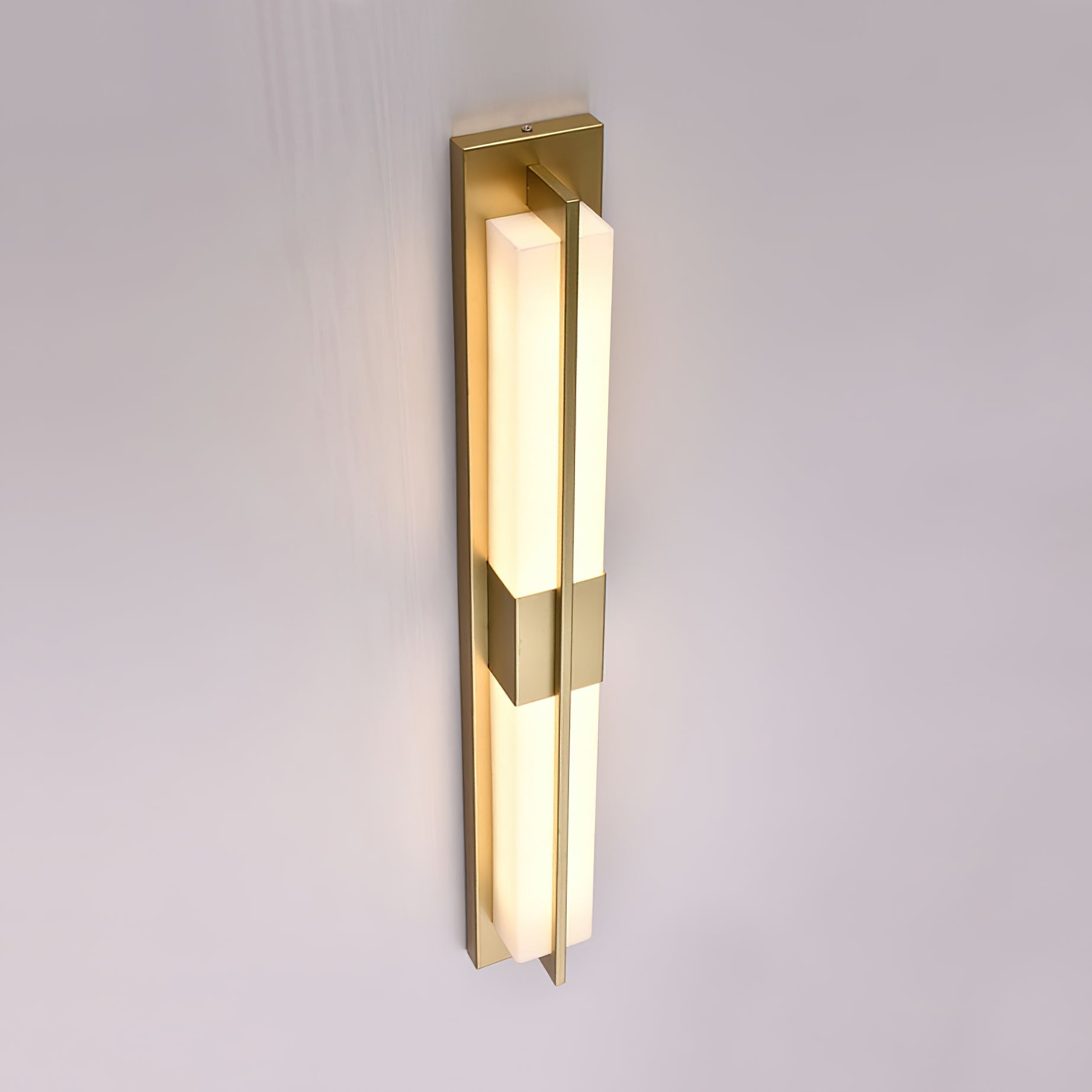 Yale LED Modern Minimalist Brass Alabaster Sconce Wall Lamp - Lamp Copper