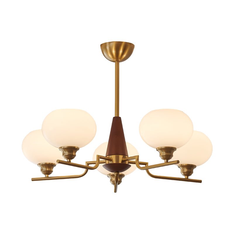 Celeste Sphere Walnut Chandelier - Letslighting