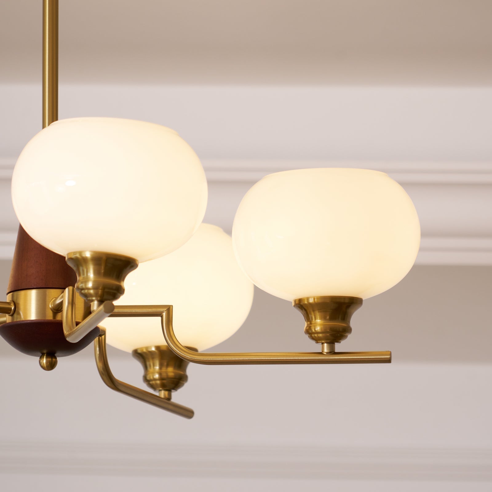 Celeste Sphere Walnut Chandelier - Letslighting