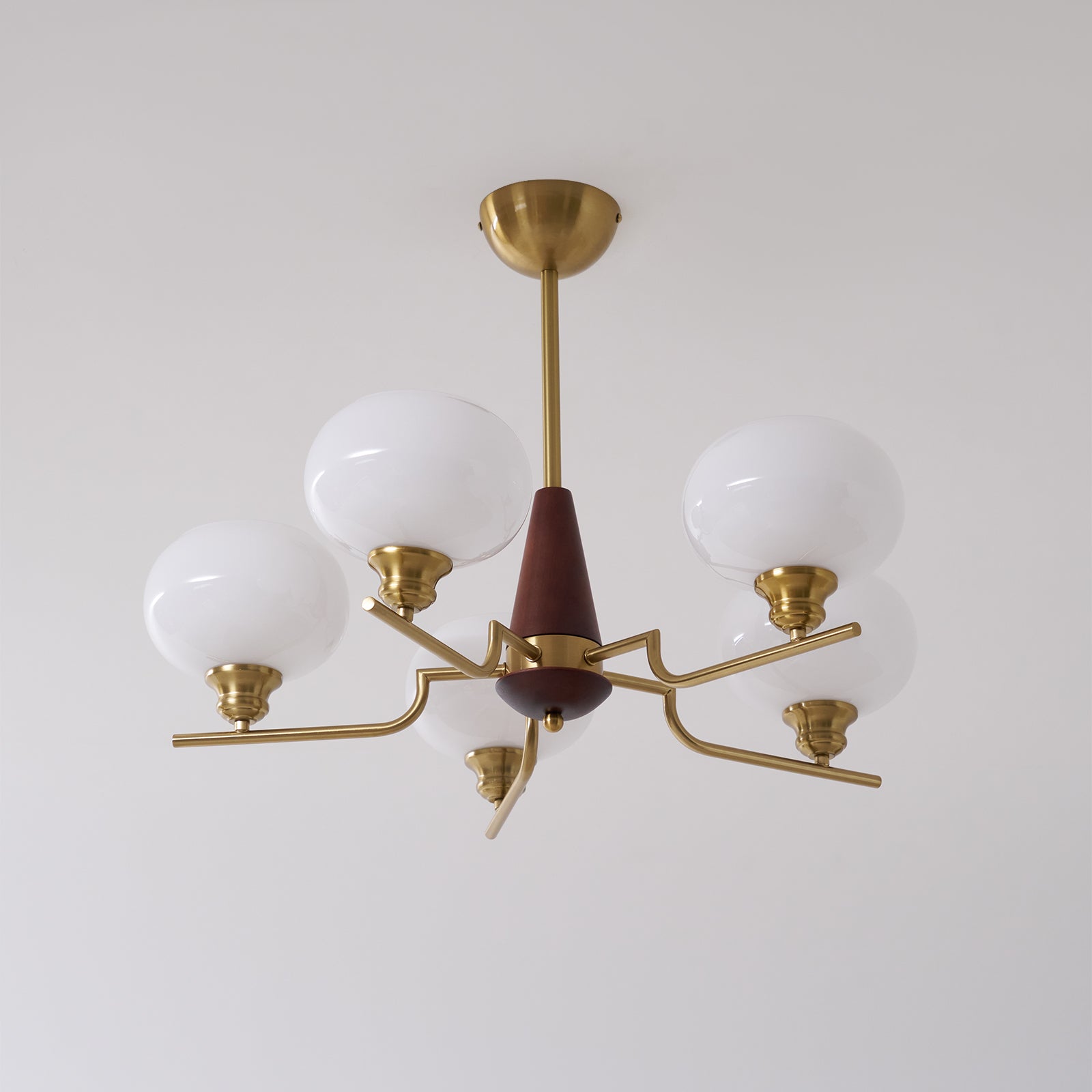 Celeste Sphere Walnut Chandelier - Letslighting