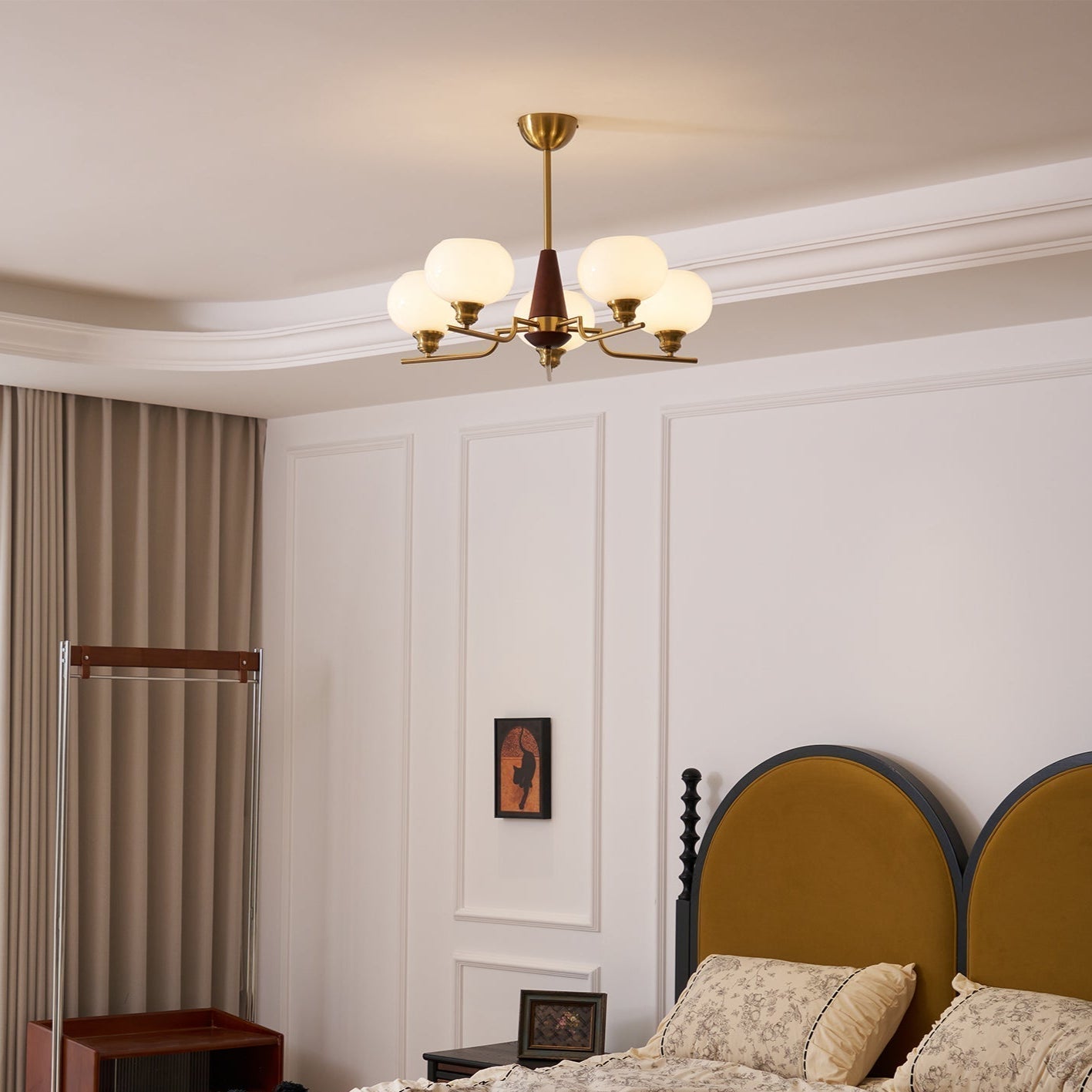 Celeste Sphere Walnut Chandelier - Letslighting