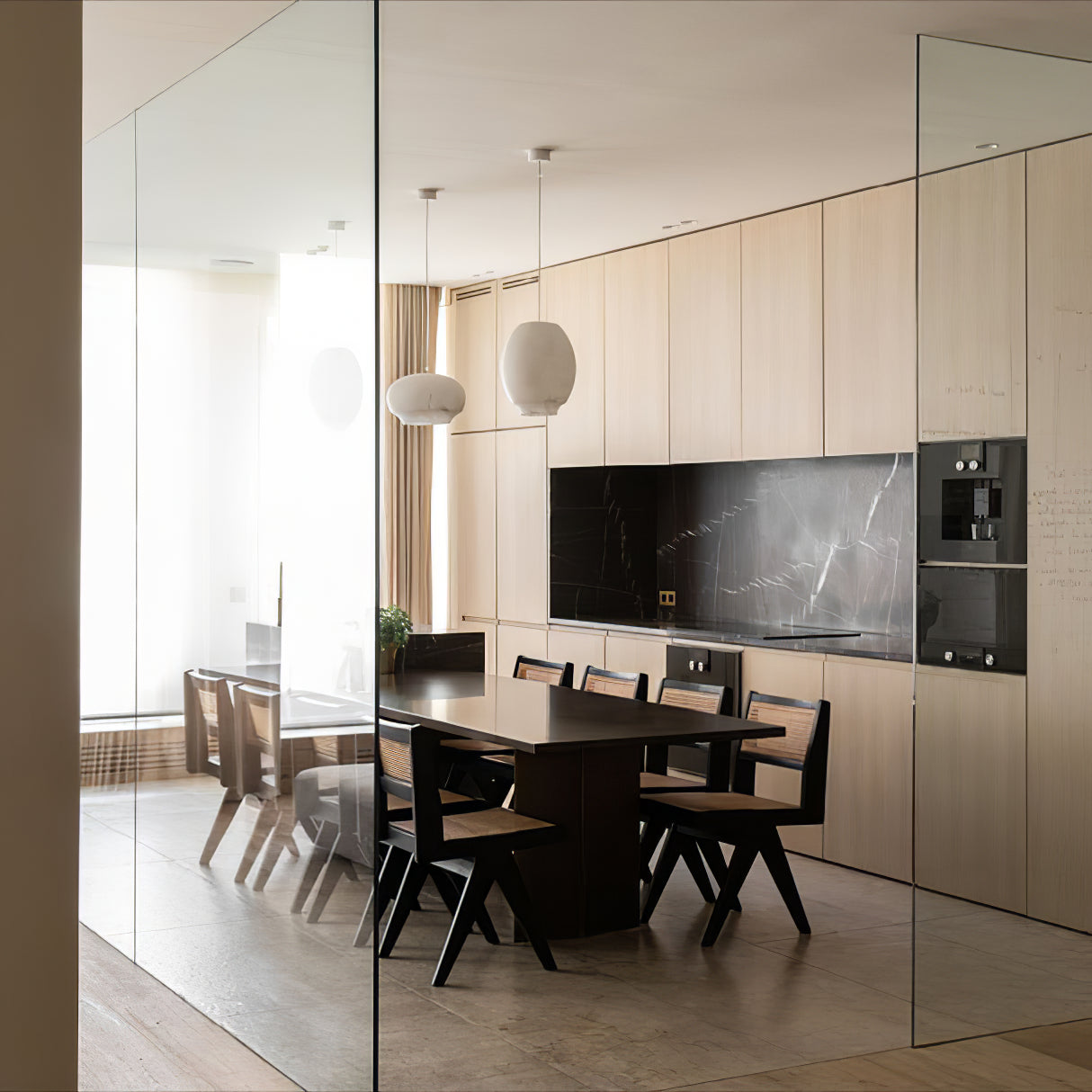 Miroir Modern Minimalist Alabaster Metal Pendant Lamp - Lamp Copper