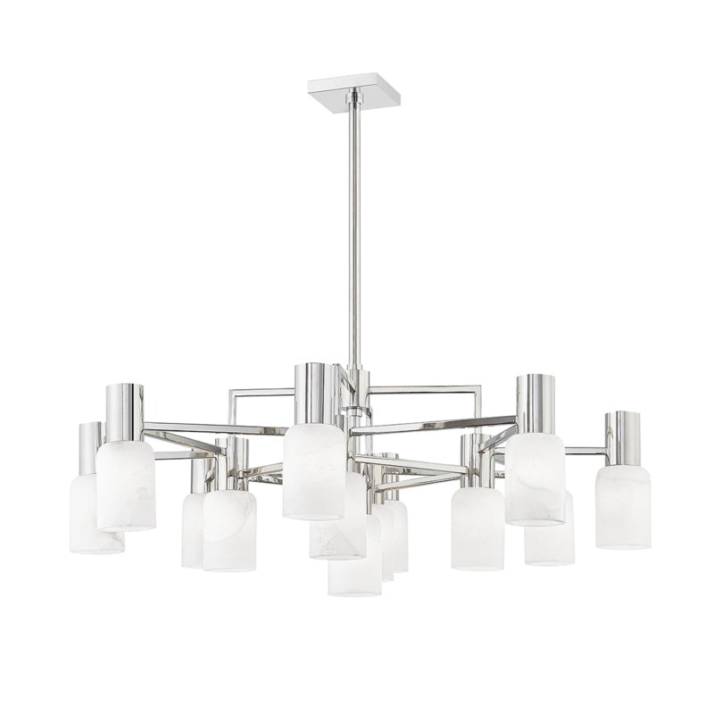 Drift Premium Centerport Chrome Alabaster Chandelier - Lamp Copper