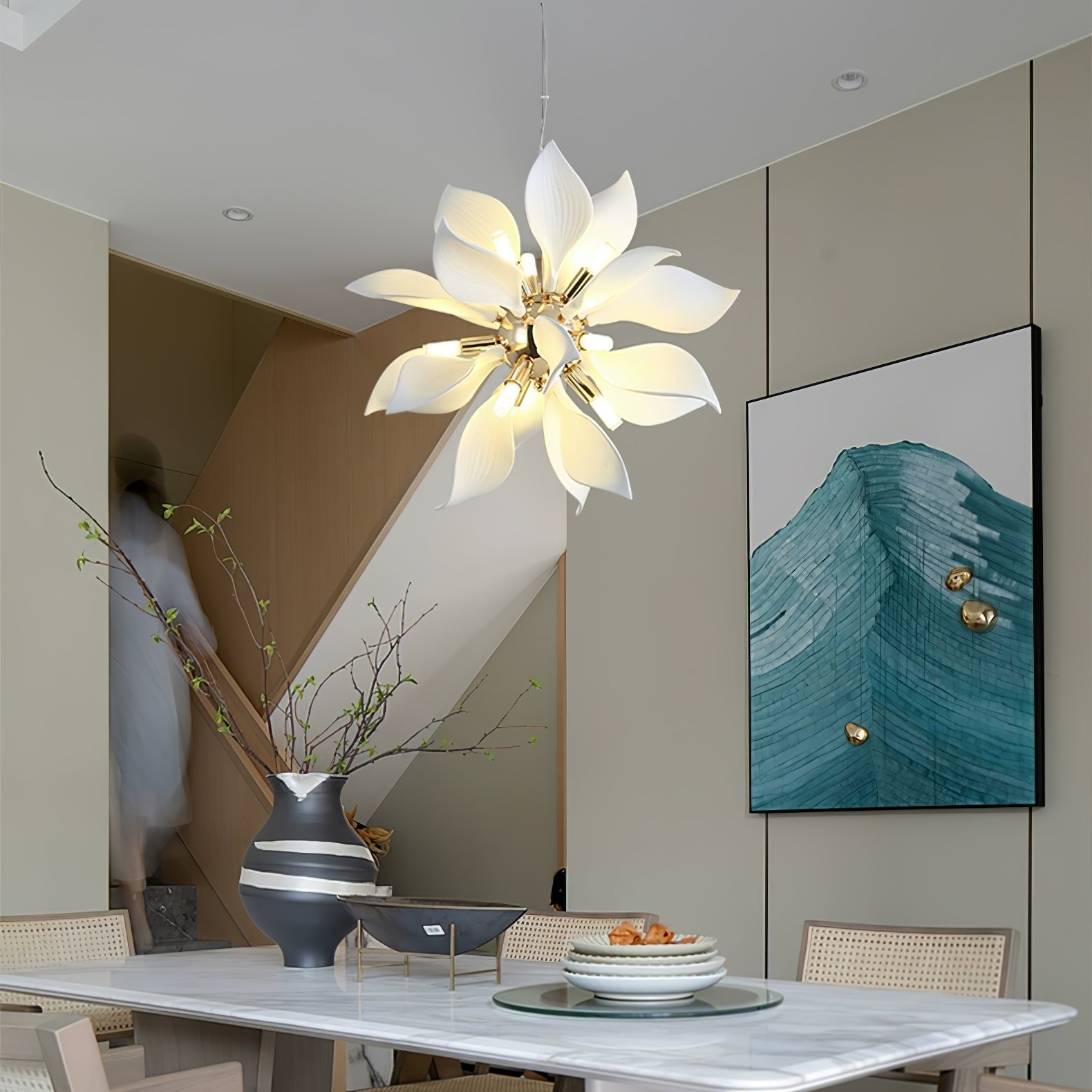 Ceramic Petals Blooming Chandelier - Letslighting