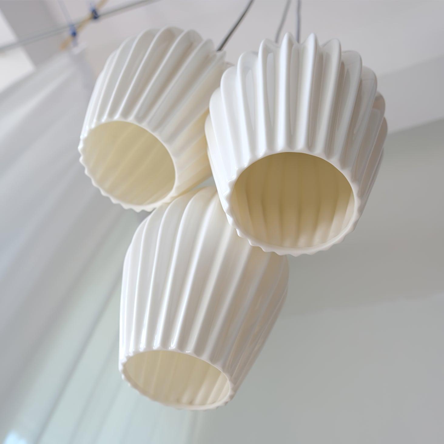 Ceramic Ribbed Pendant Light - Letslighting