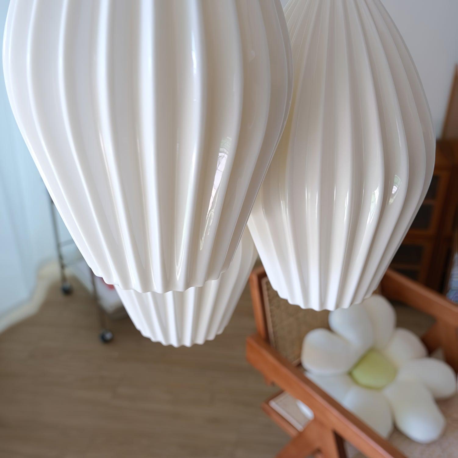 Ceramic Ribbed Pendant Light - Letslighting