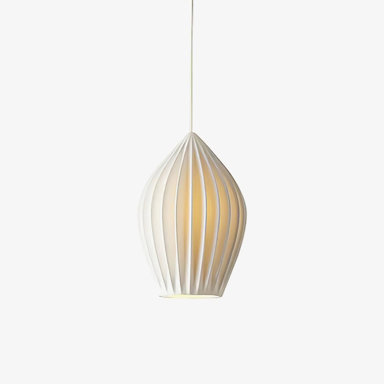 Ceramic Ribbed Pendant Light - Letslighting