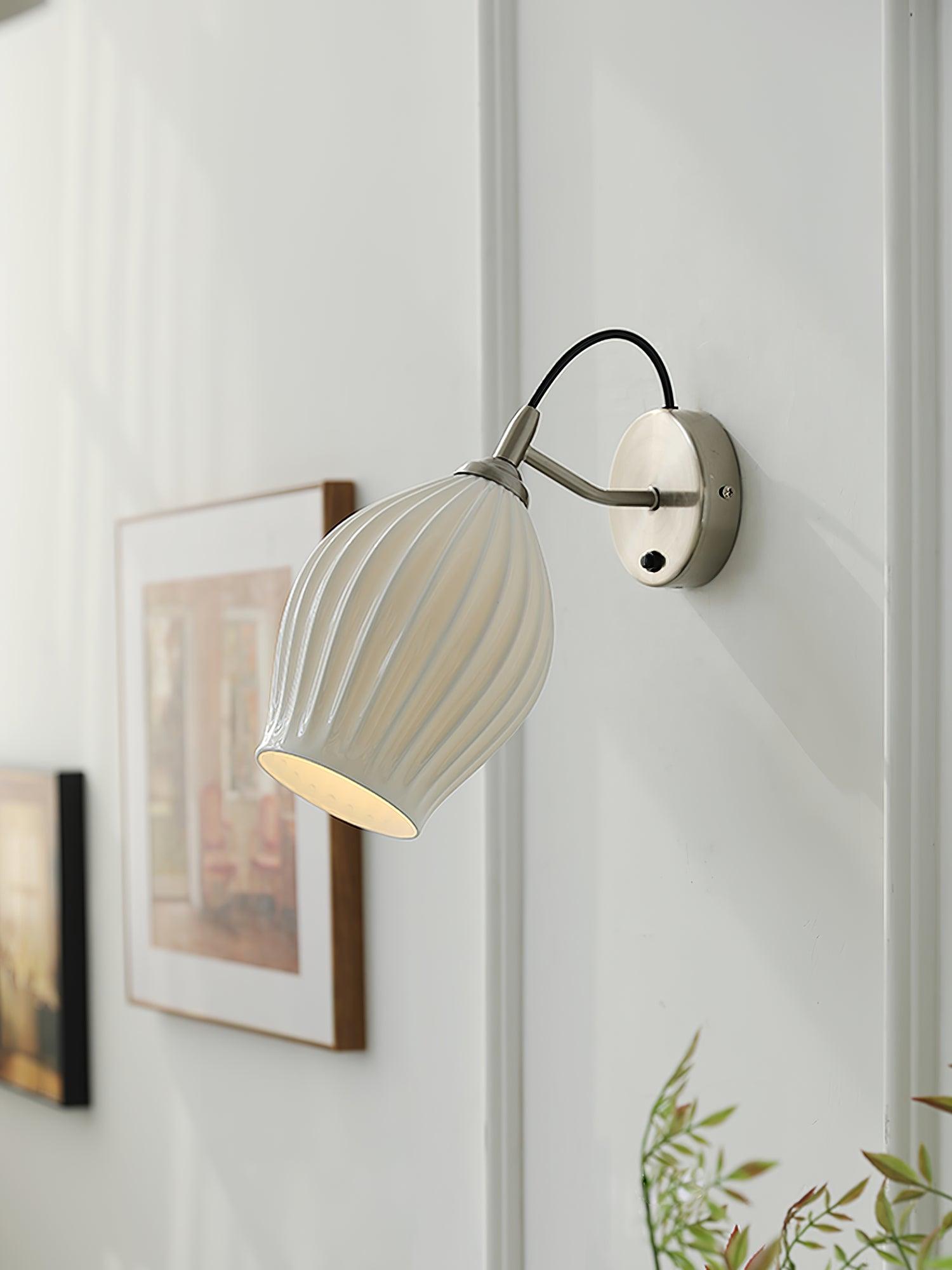 Zotalisra Modern Minimalist Ribbed Ceramic Wall light - Letslighting