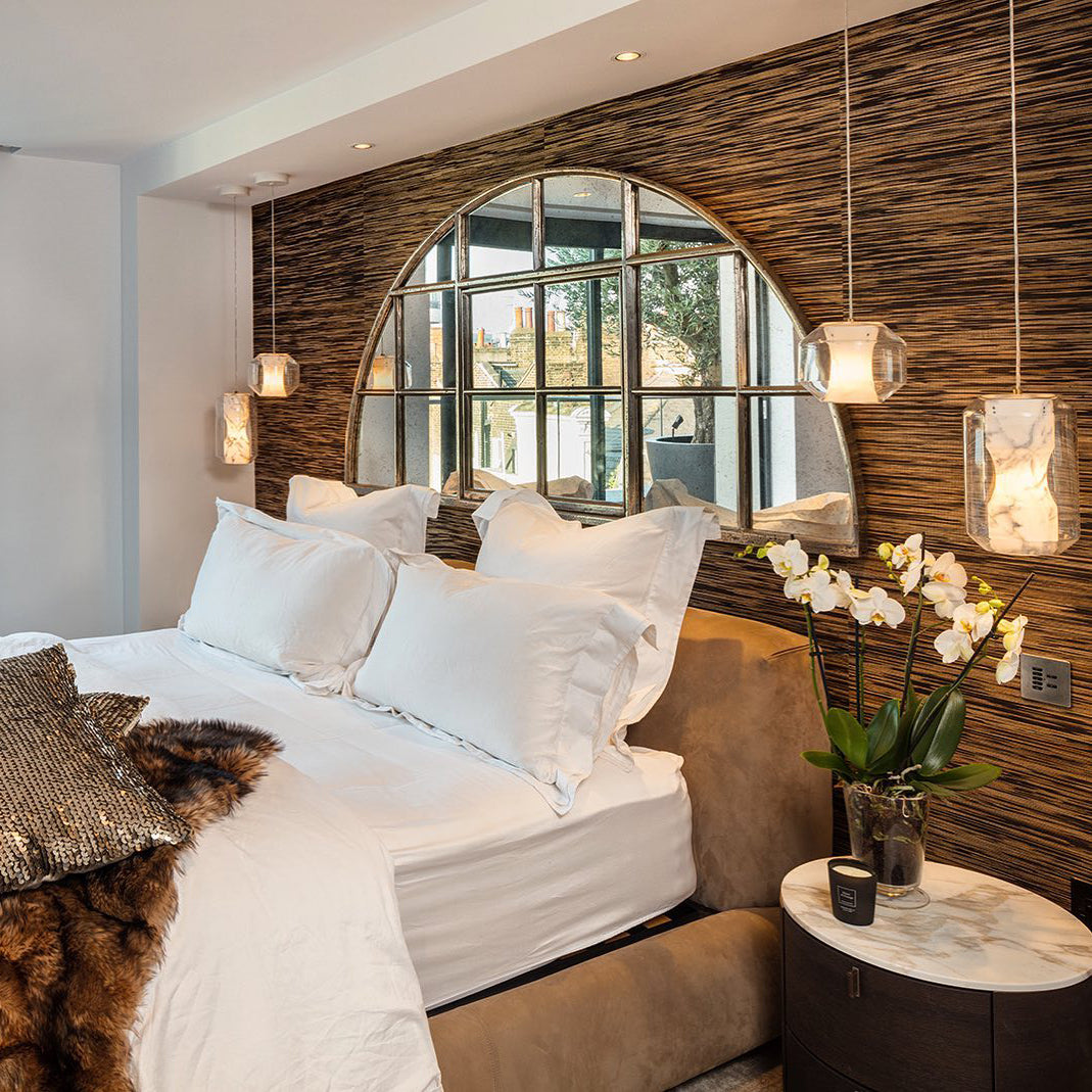 Allirila Modern Minimalist Alabaster Glass Pendant Lamp - Lamp Copper