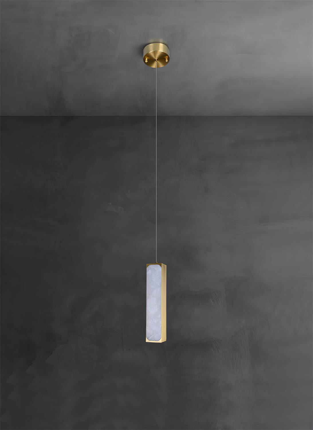 Gleam Modern Minimalist Brass Alabaster Pendant Light - Lamp Copper