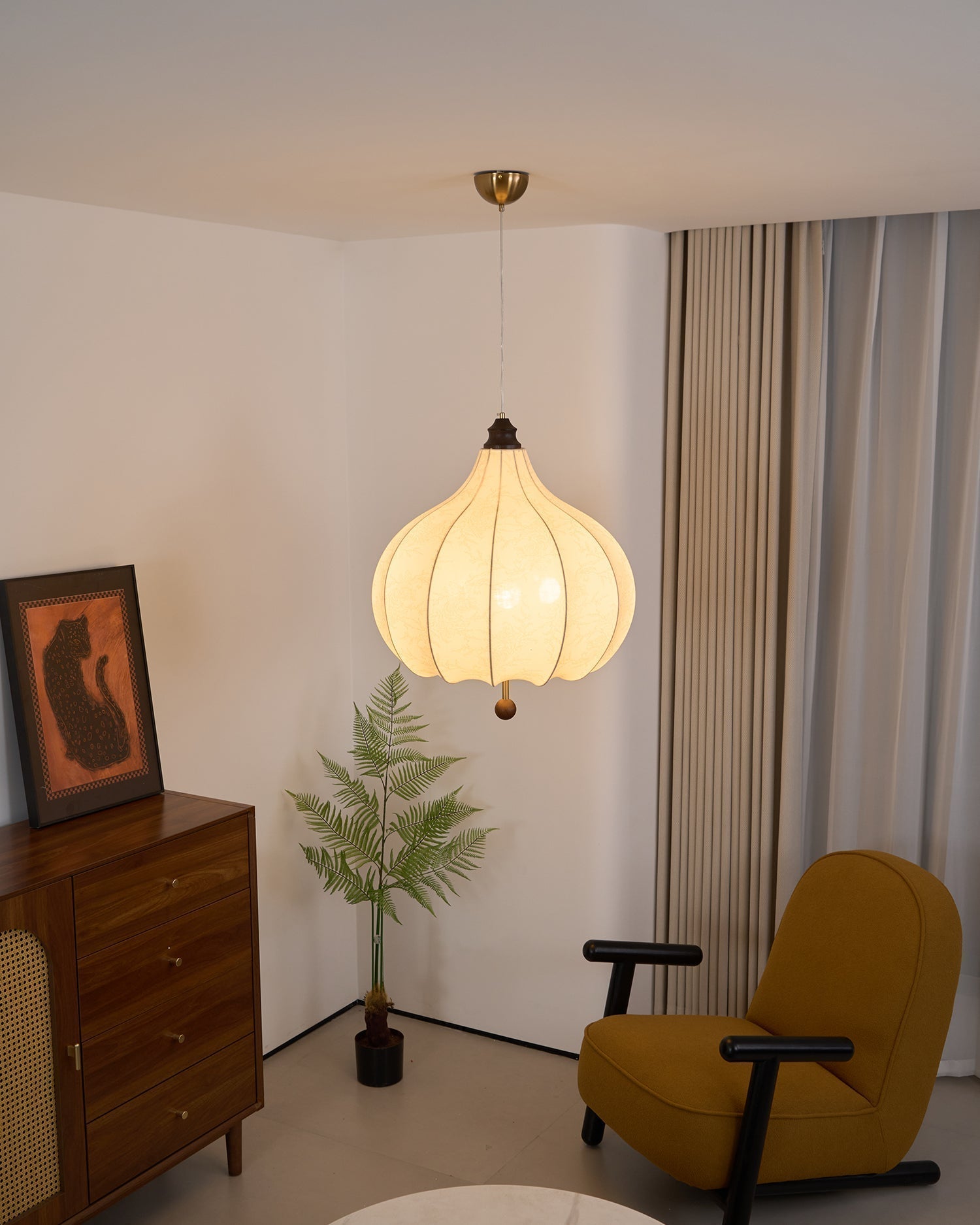 Chestnut Fabric Pendant Light - Letslighting