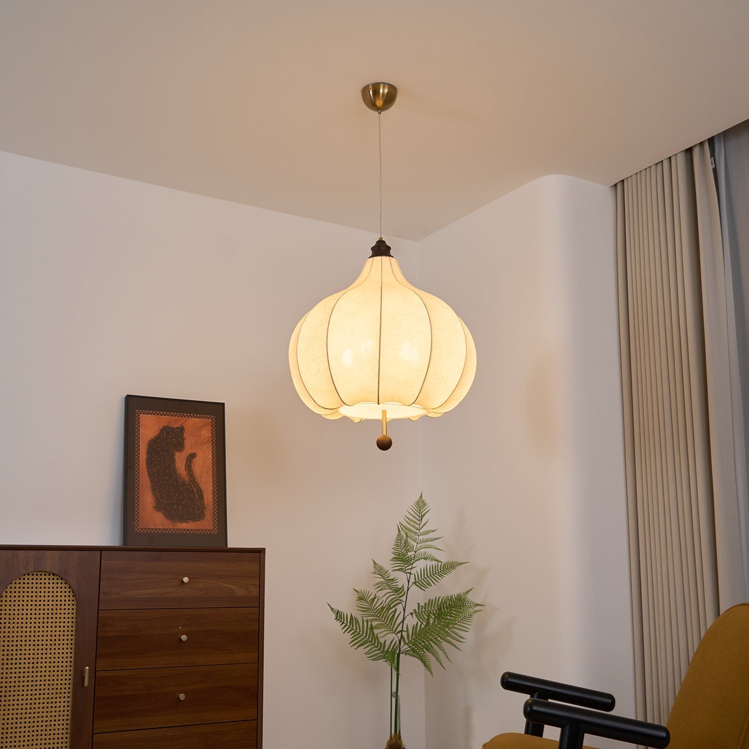 Chestnut Fabric Pendant Light - Letslighting