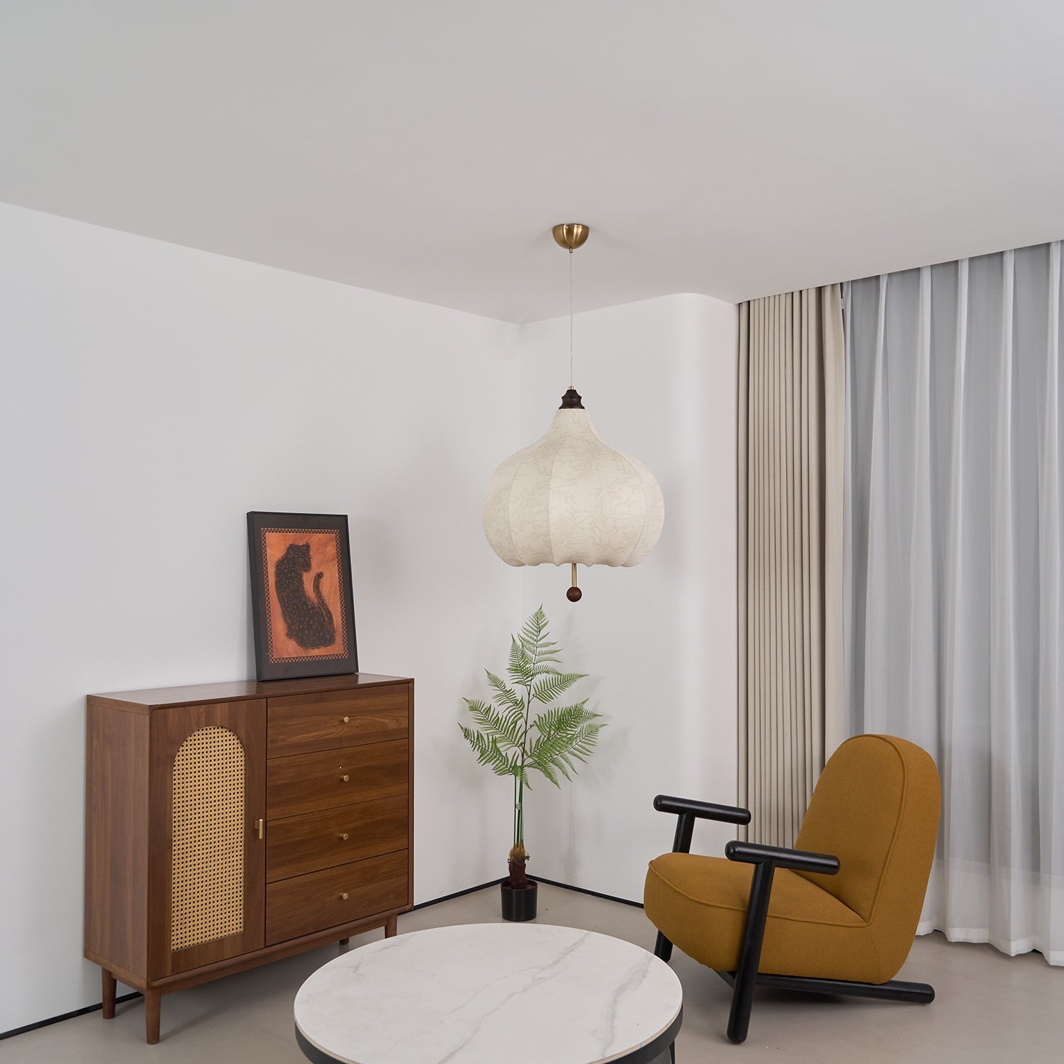 Chestnut Fabric Pendant Light - Letslighting