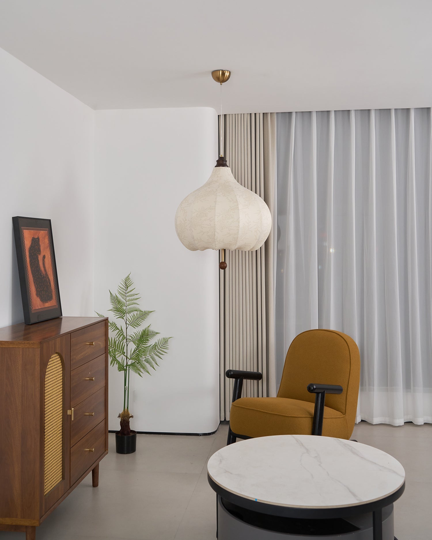 Chestnut Fabric Pendant Light - Letslighting