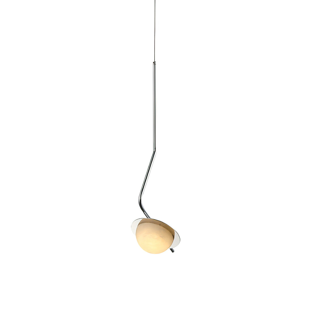 Ivvaros Chic Modern Minimalist LuminanceStainless Alabaster Pendant Light - Lamp Copper