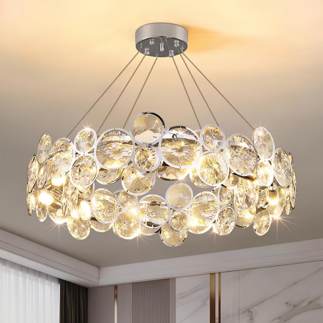 Chrome Round Crystal Chandelier - Letslighting