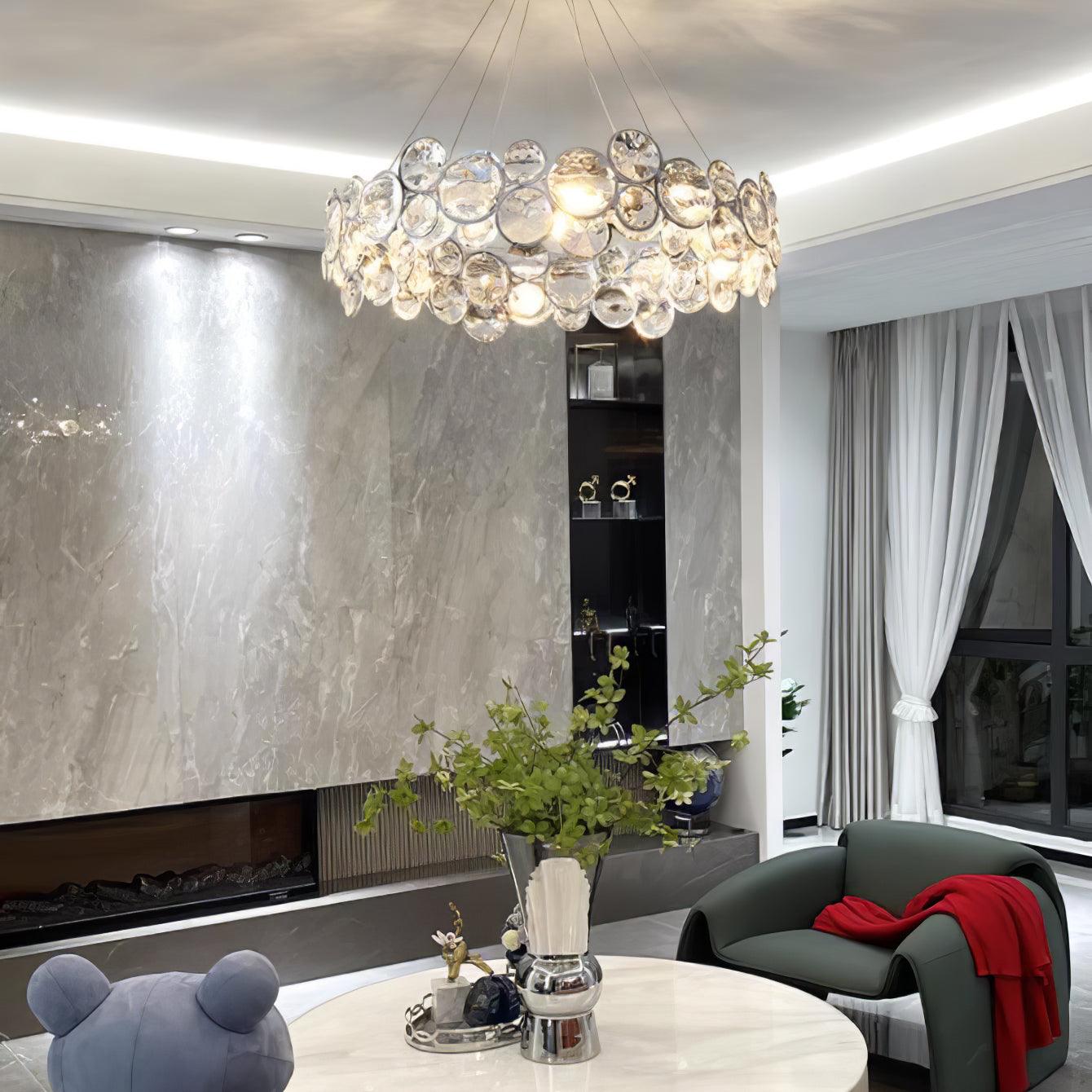 Chrome Round Crystal Chandelier - Letslighting