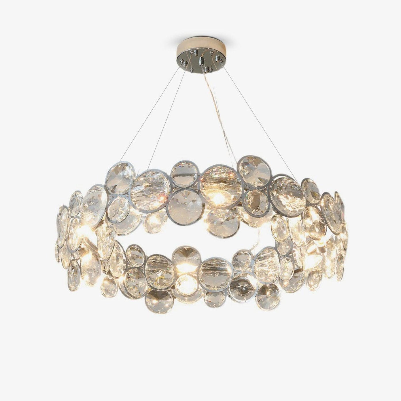 Chrome Round Crystal Chandelier - Letslighting