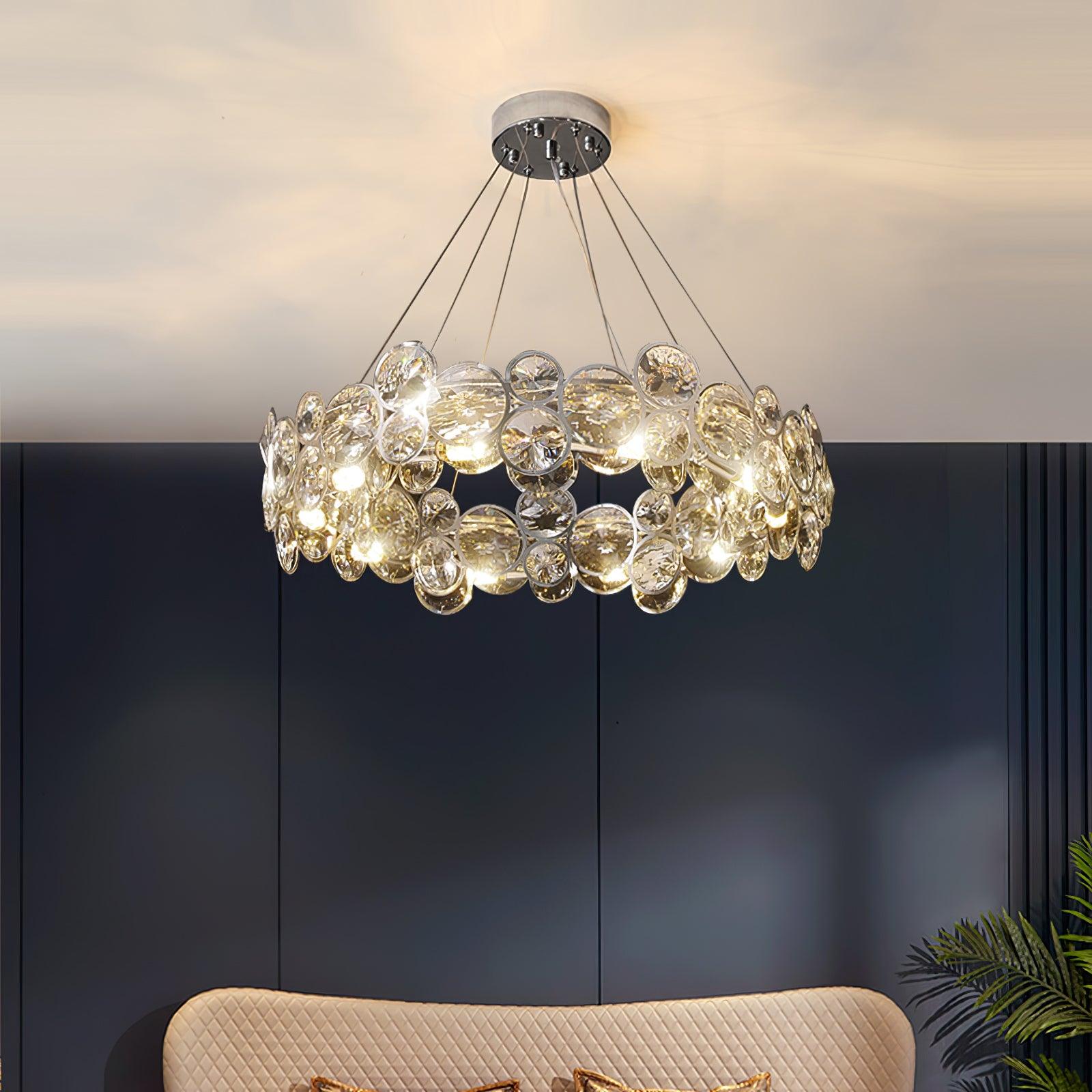 Chrome Round Crystal Chandelier - Letslighting