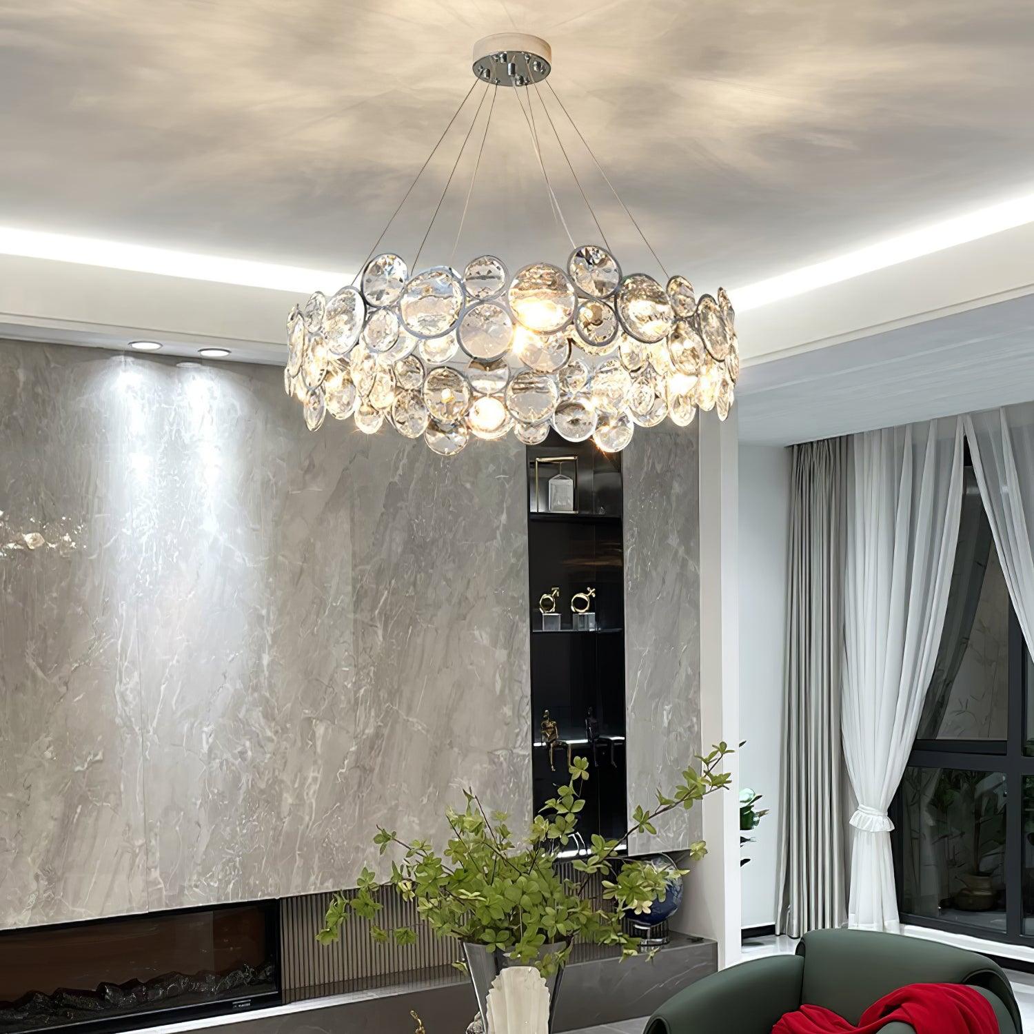 Chrome Round Crystal Chandelier - Letslighting