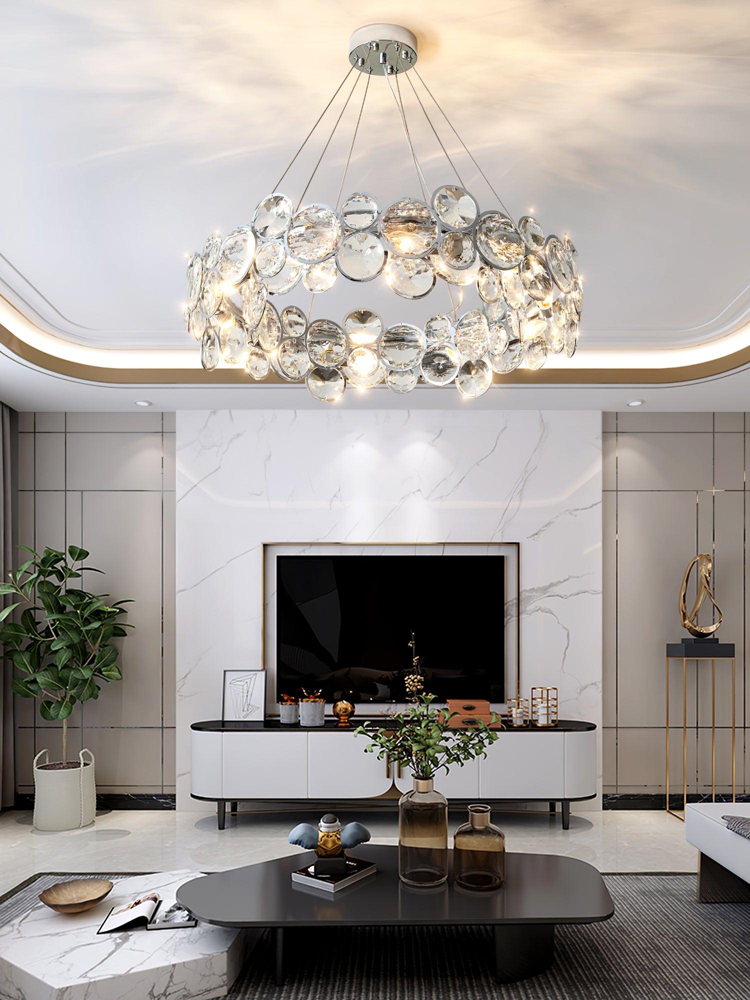 Chrome Round Crystal Chandelier - Letslighting