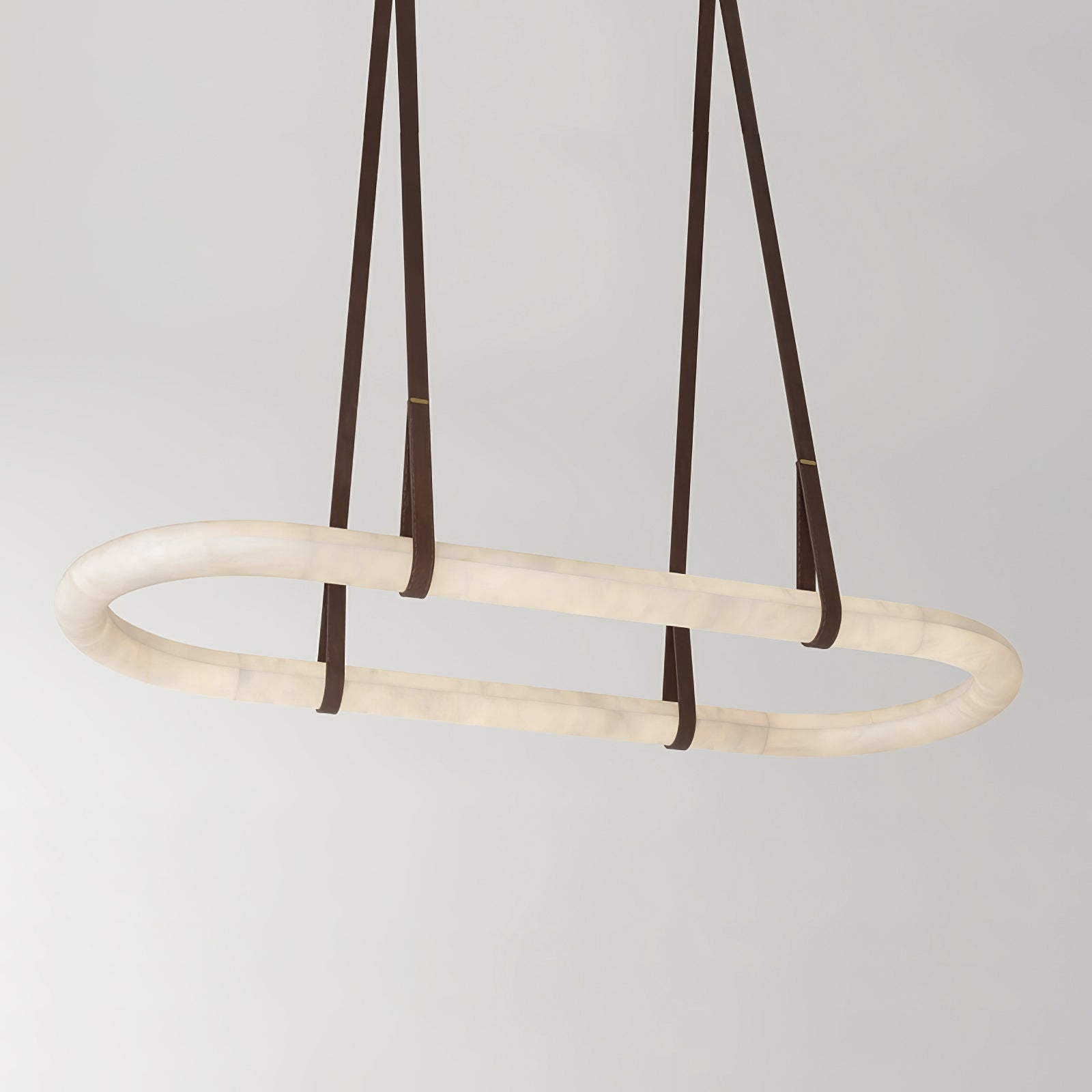 Vista Modern Minimalist Art Alabaster Metal Chandelier - Lamp Copper