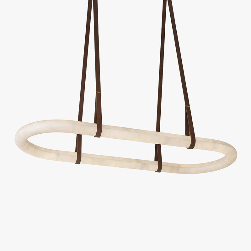Vista Modern Minimalist Art Alabaster Metal Chandelier - Lamp Copper