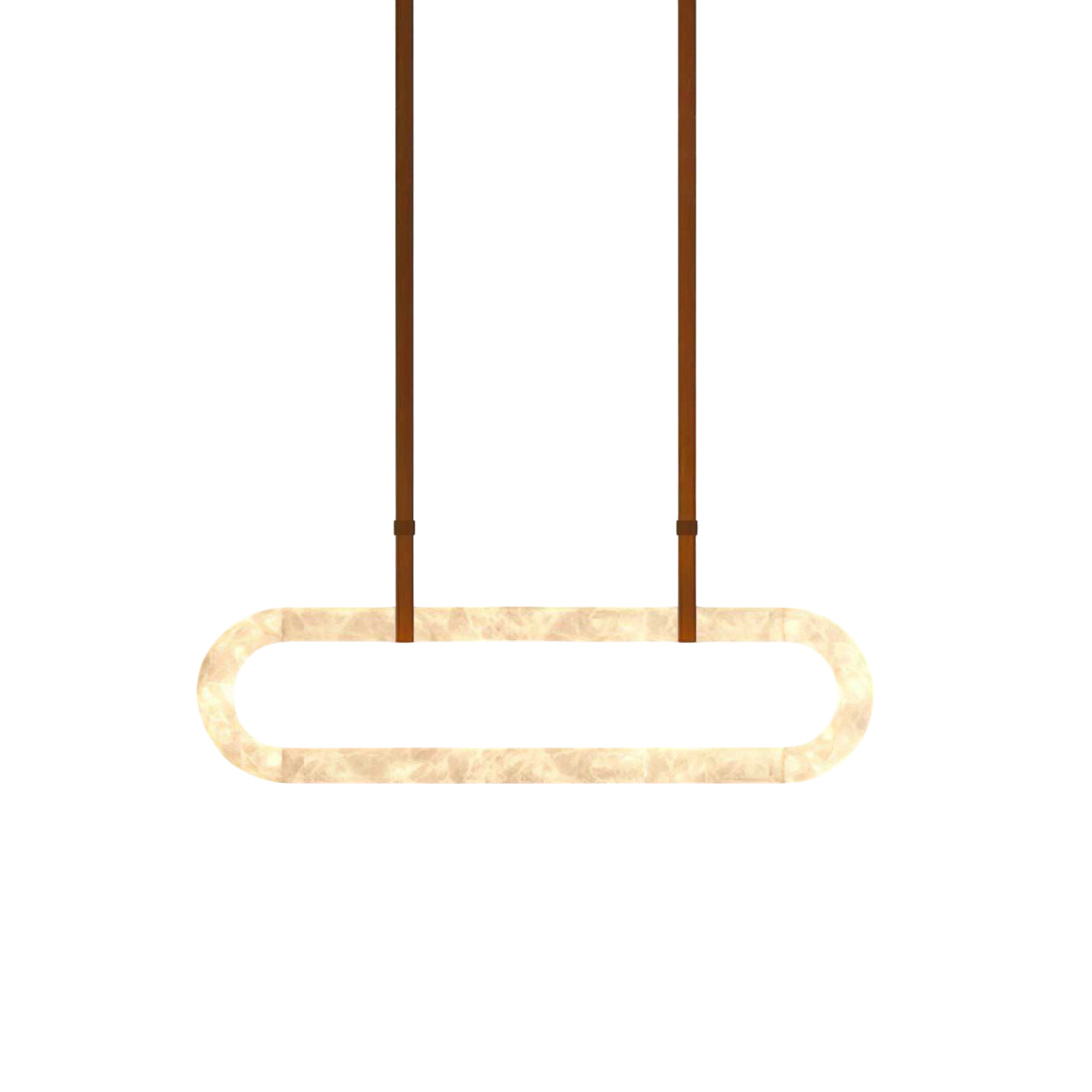 Vista Modern Minimalist Art Alabaster Metal Chandelier - Lamp Copper