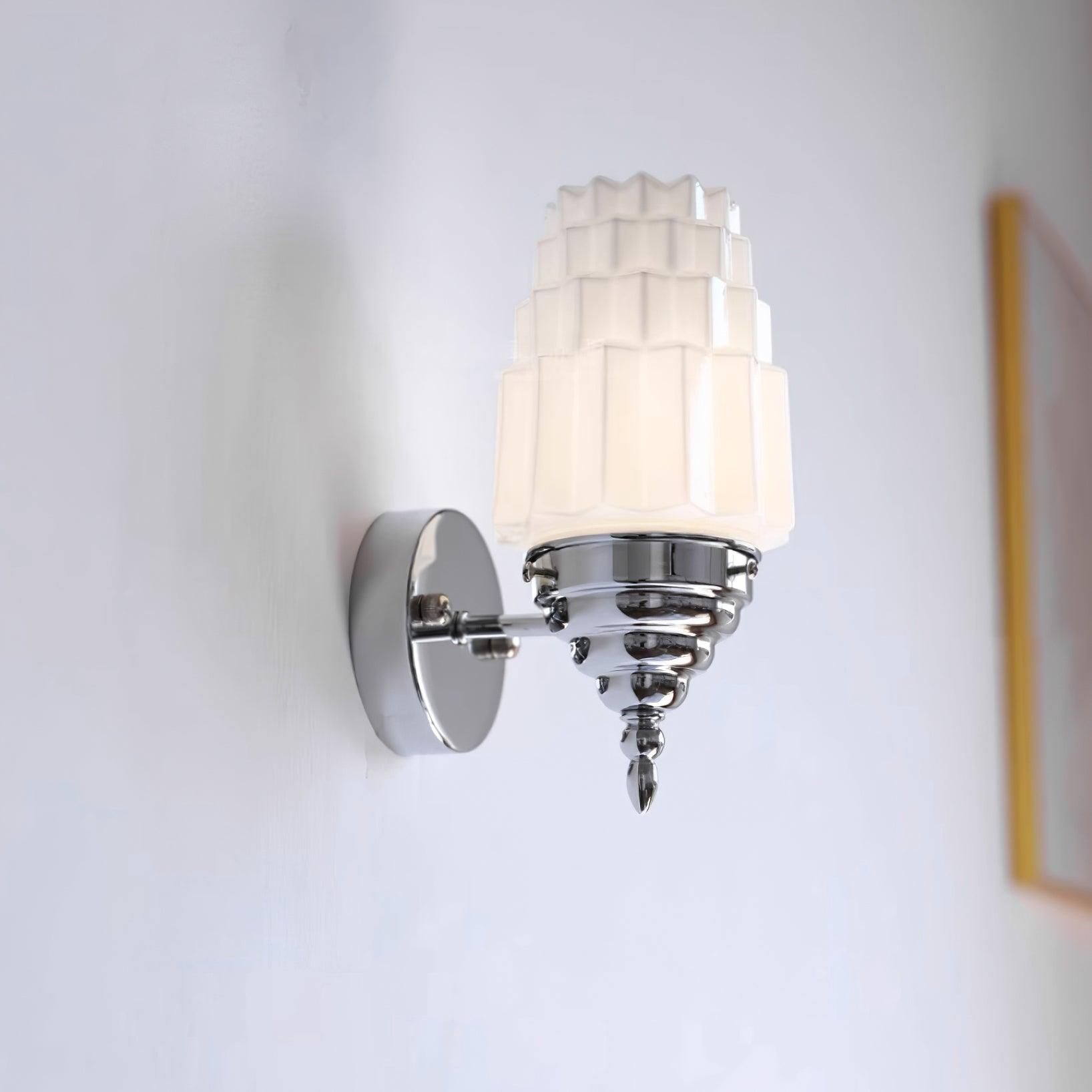 Wall Lamp Metal Body Glass Cylinder Shade Art Deco Bedroom - Letslighting