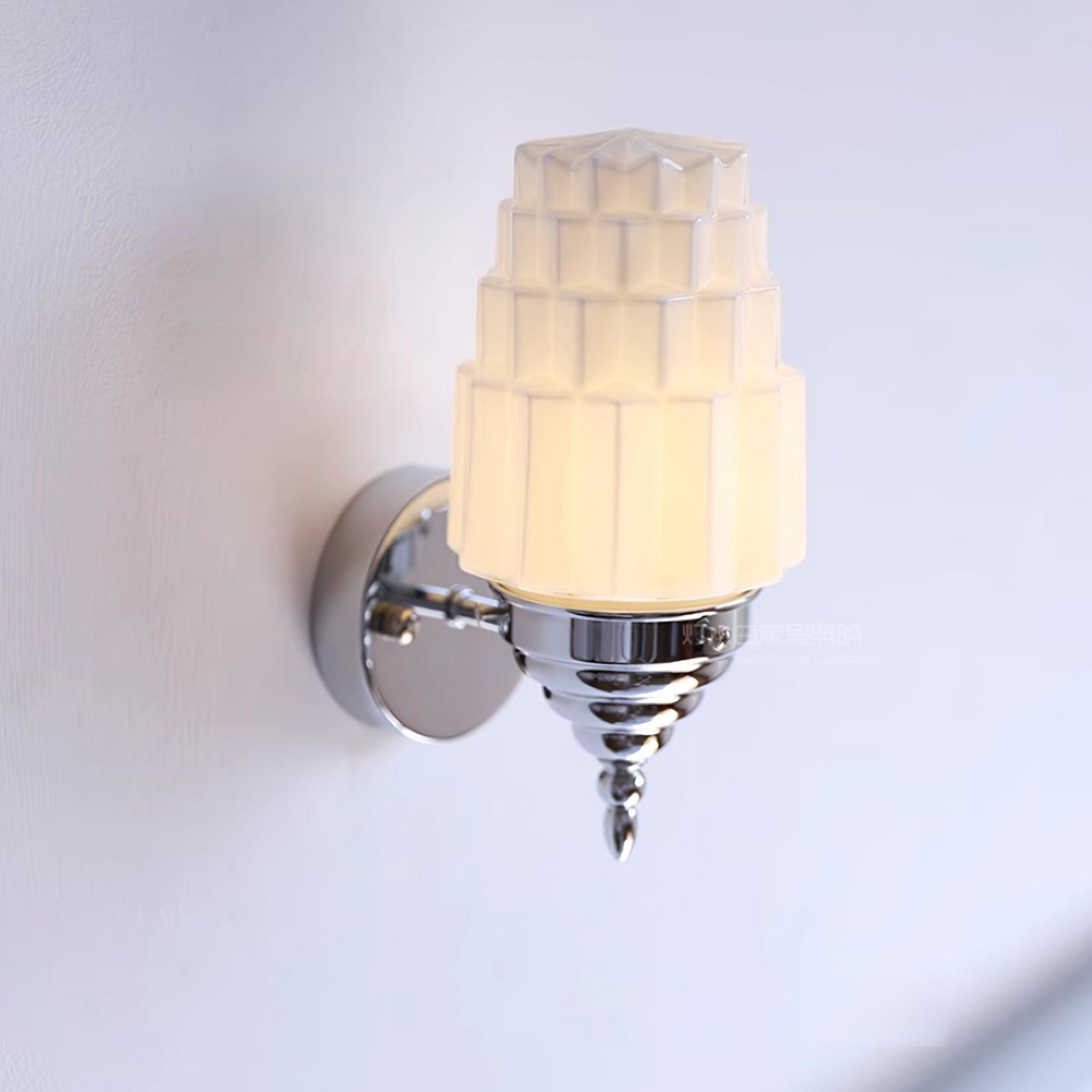 Wall Lamp Metal Body Glass Cylinder Shade Art Deco Bedroom - Letslighting