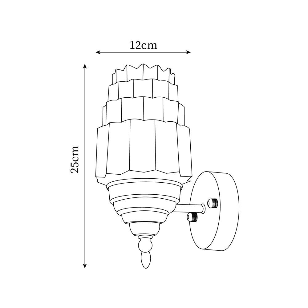 Wall Lamp Metal Body Glass Cylinder Shade Art Deco Bedroom - Letslighting