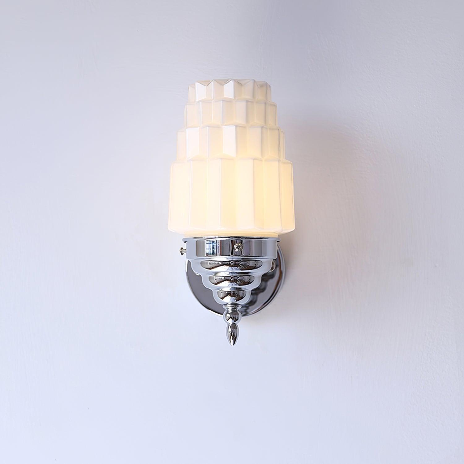 Wall Lamp Metal Body Glass Cylinder Shade Art Deco Bedroom - Letslighting