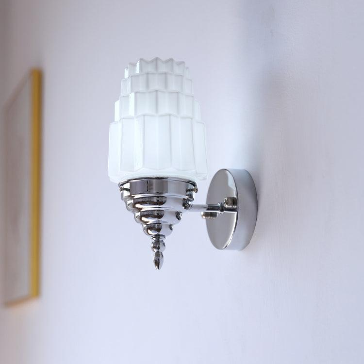 Wall Lamp Metal Body Glass Cylinder Shade Art Deco Bedroom - Letslighting