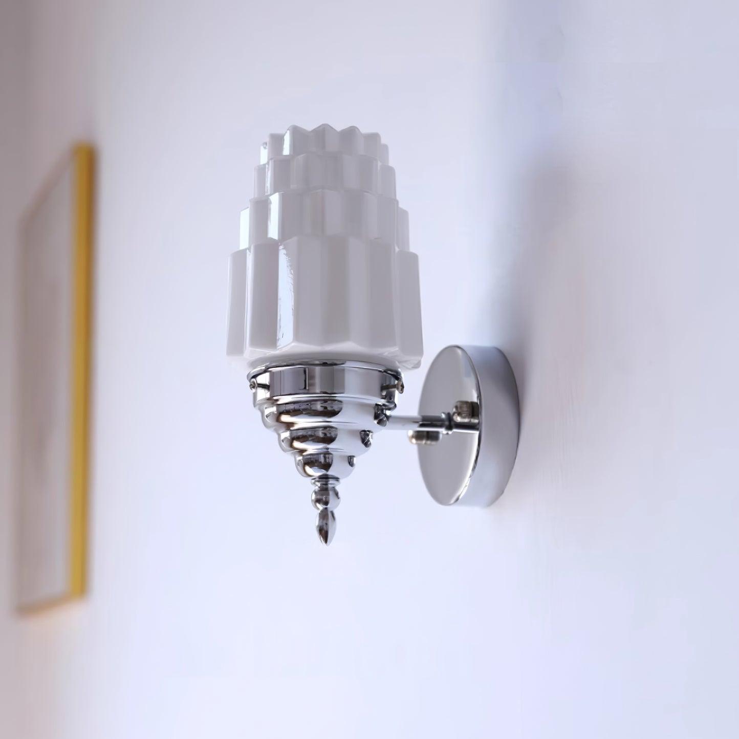 Wall Lamp Metal Body Glass Cylinder Shade Art Deco Bedroom - Letslighting