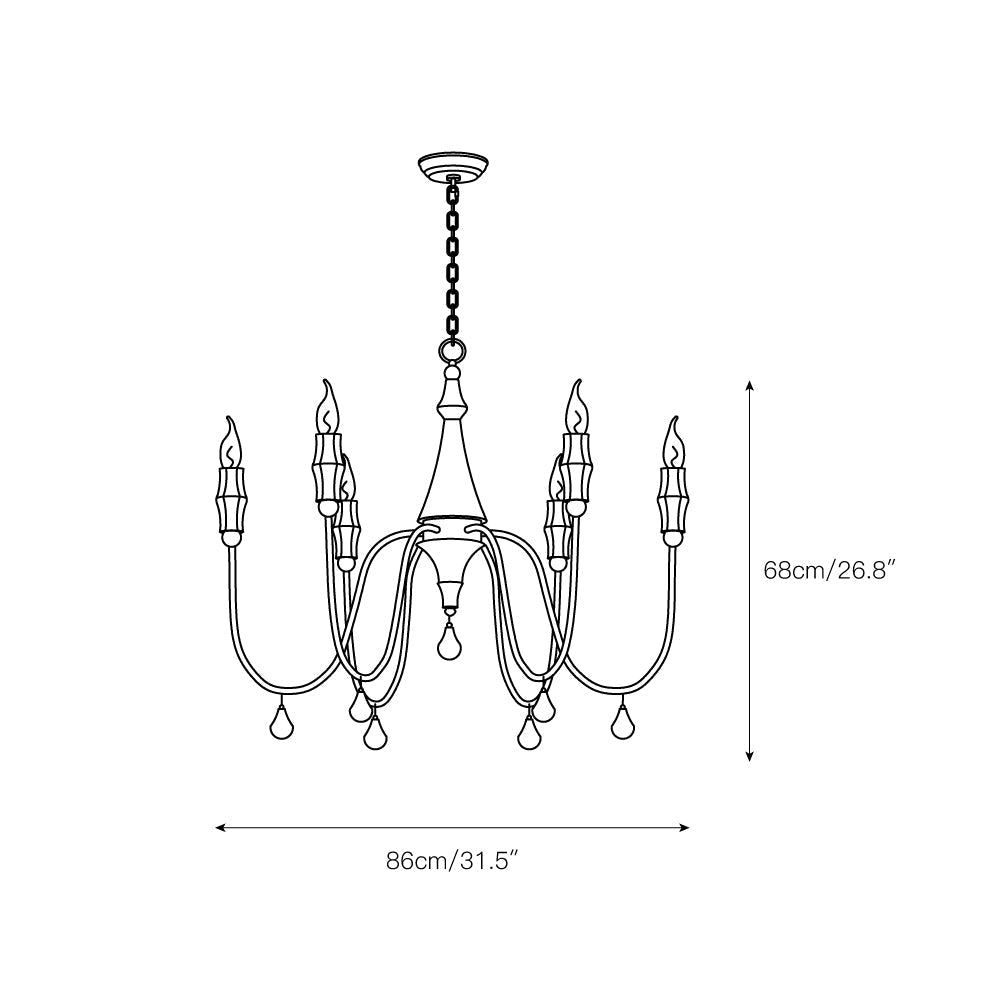 Arcad Vintage Industrial Wooden Metal Chandelier - Lamp Copper