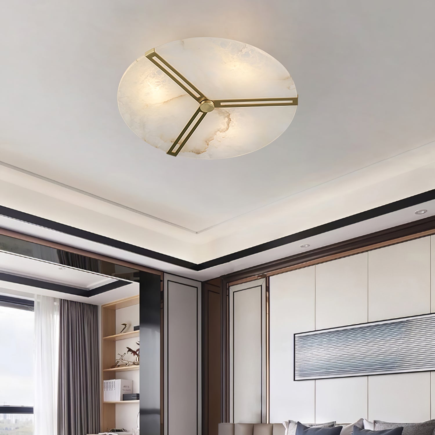 Aveline Alabaster Flush Mount Ceiling Light - Letslighting