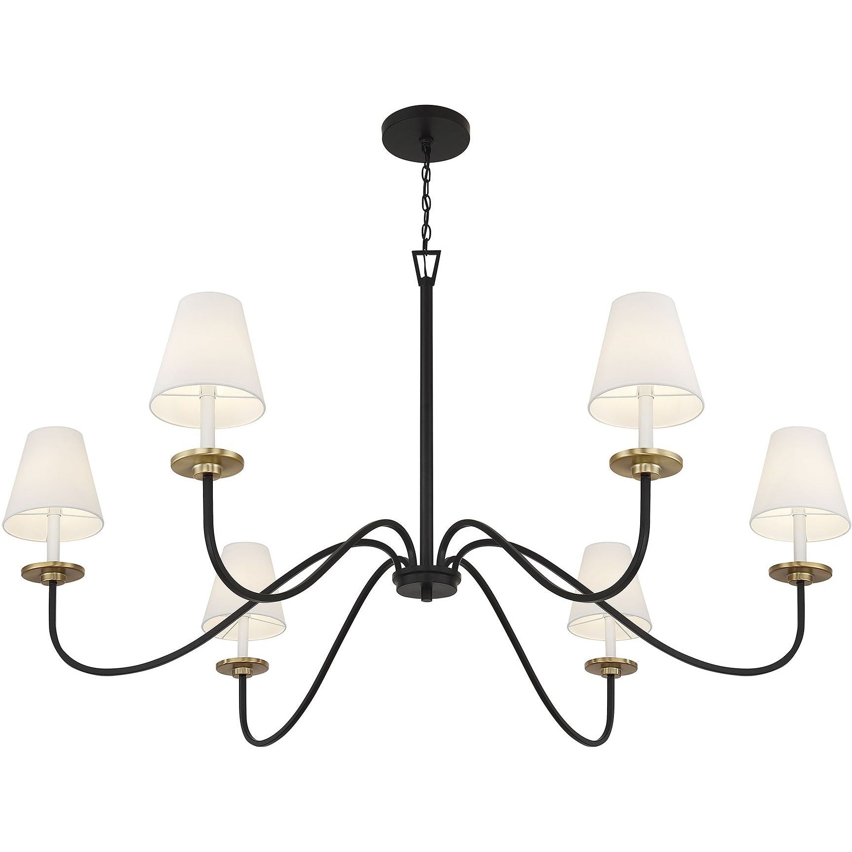 Flux Vintage Industrial Brass Metal Fabric Chandelier - Lamp Copper