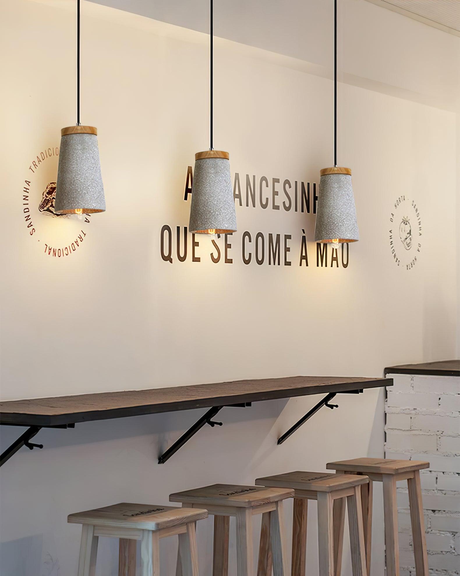 Coburg Wood Cement Pendant Light - Letslighting