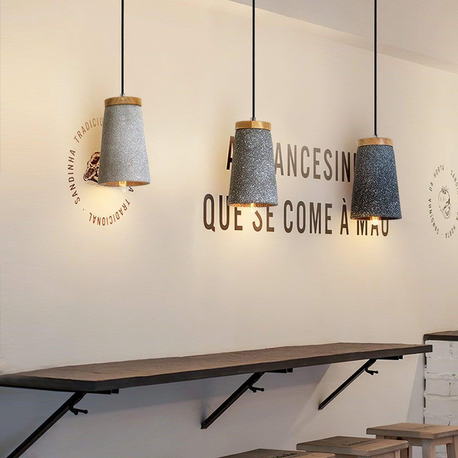 Coburg Wood Cement Pendant Light - Letslighting