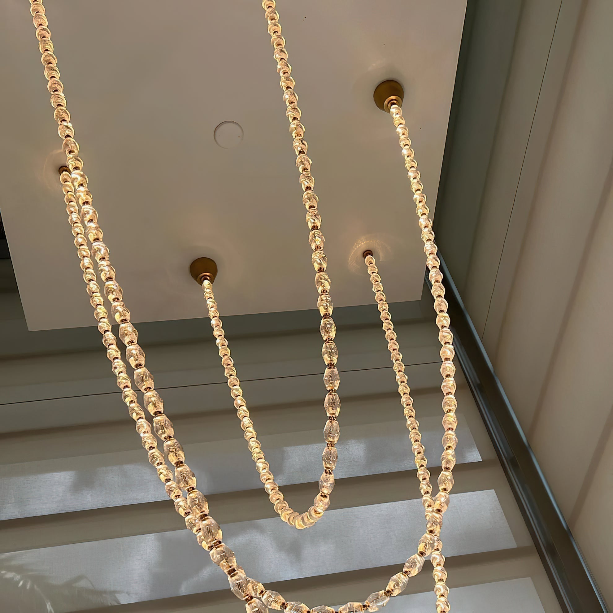Karma Modern Minimalist Metal Glass Chandelier - Lamp Copper