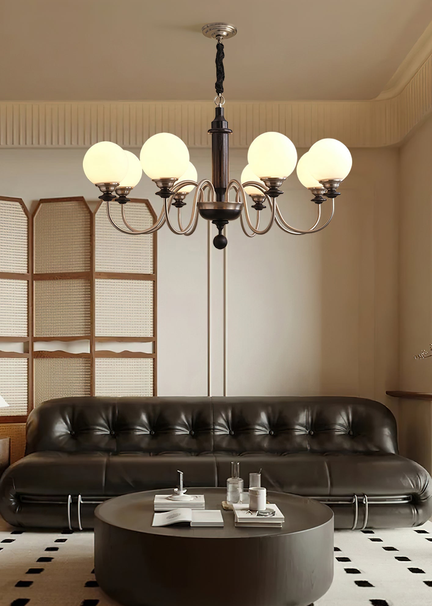 Nyvinia Vintage Brass Glass Chandelier - Letslighting