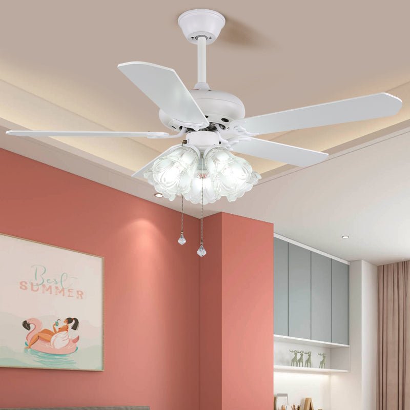 Ventilador de Techo con Luz Juguetón Carlo en acabado blanco