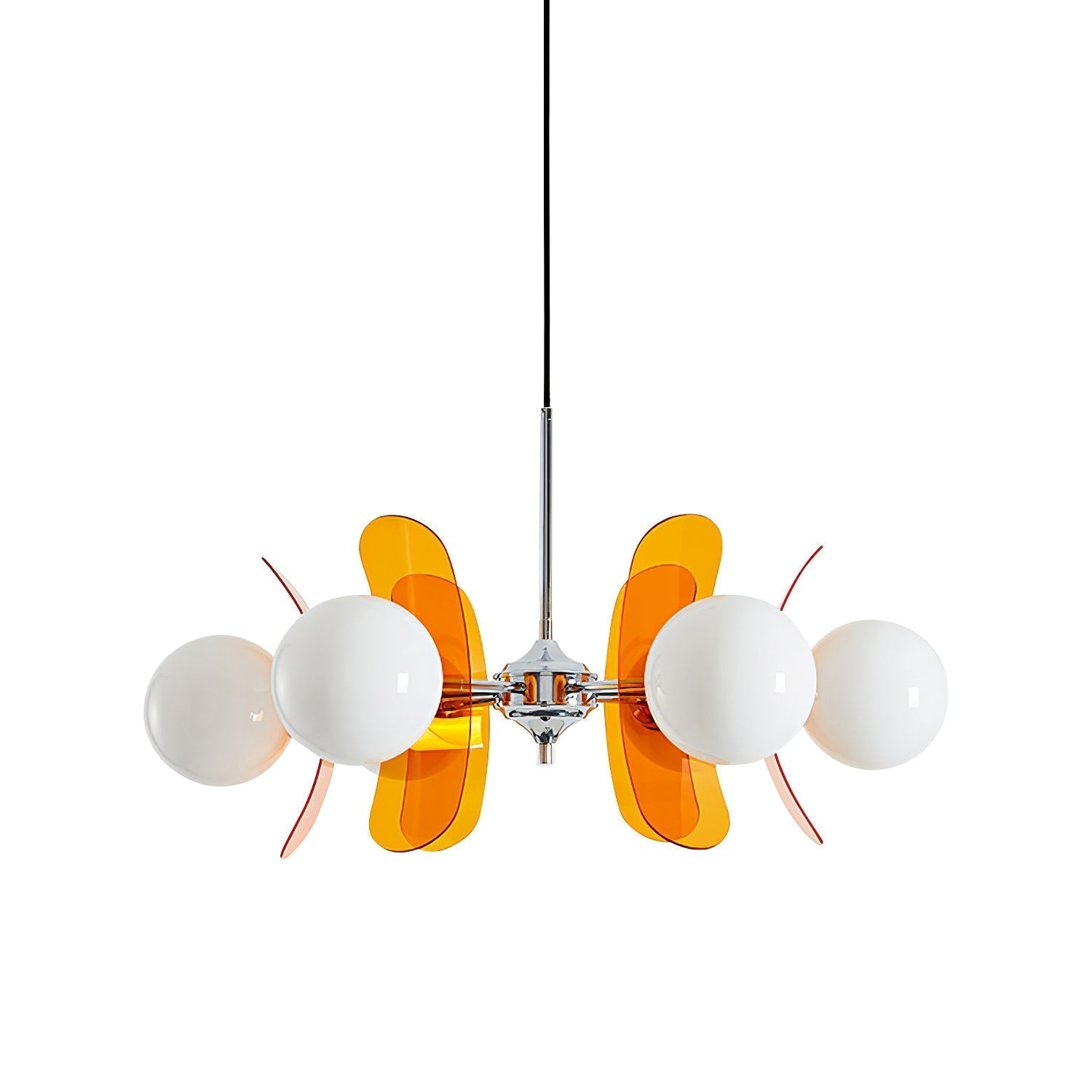 Prism Creativity Sputnik Orange Glass Acrylic Chandelier - Lamp Copper