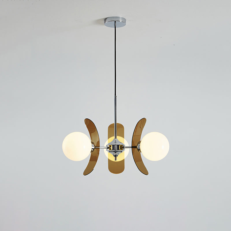 Prism Creativity Sputnik Orange Glass Acrylic Chandelier - Lamp Copper