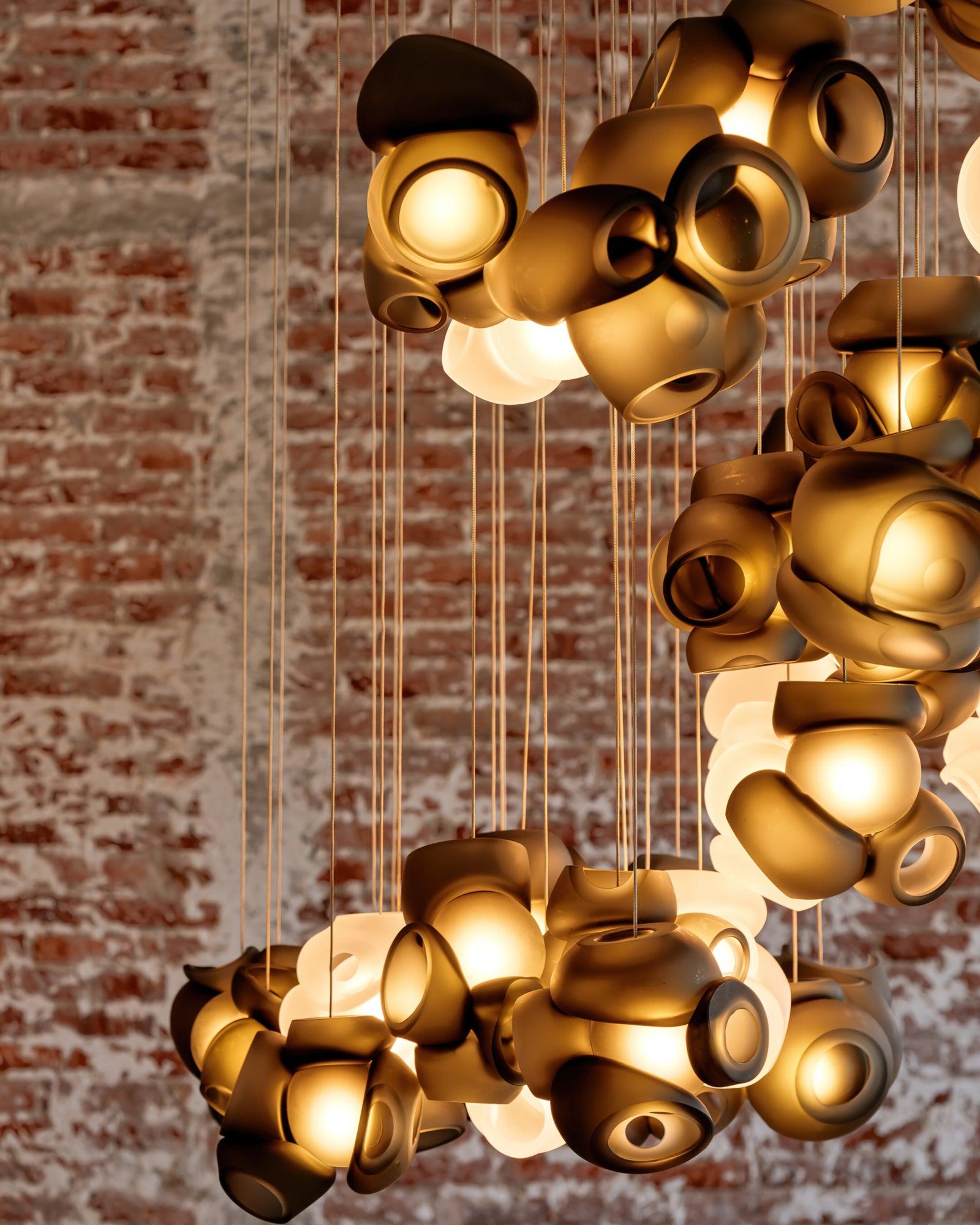 Zamarir Bubbles Cluster Metal Glass Pendant Light - Letslighting