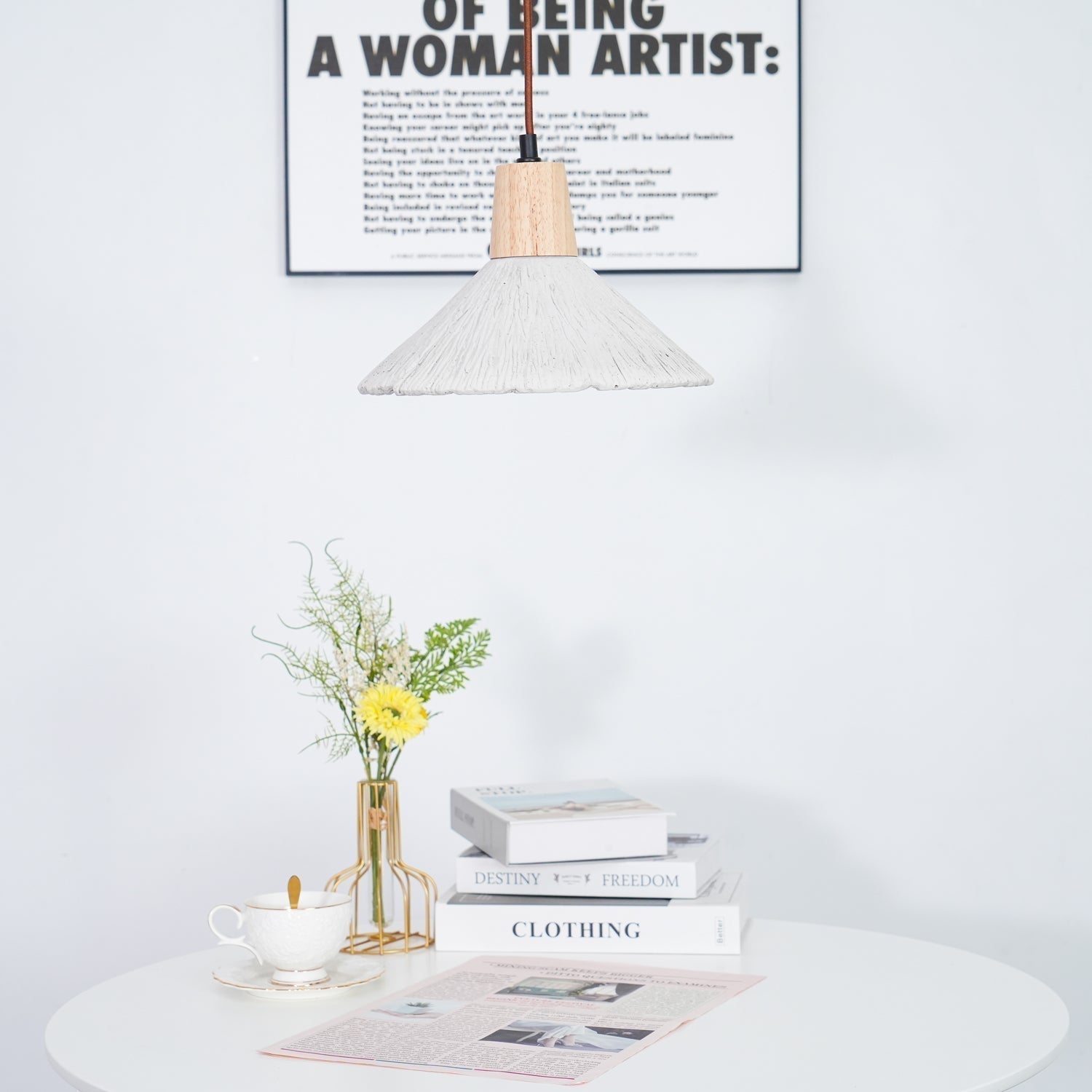 Concrete Pleated Pendant Lamp - Letslighting