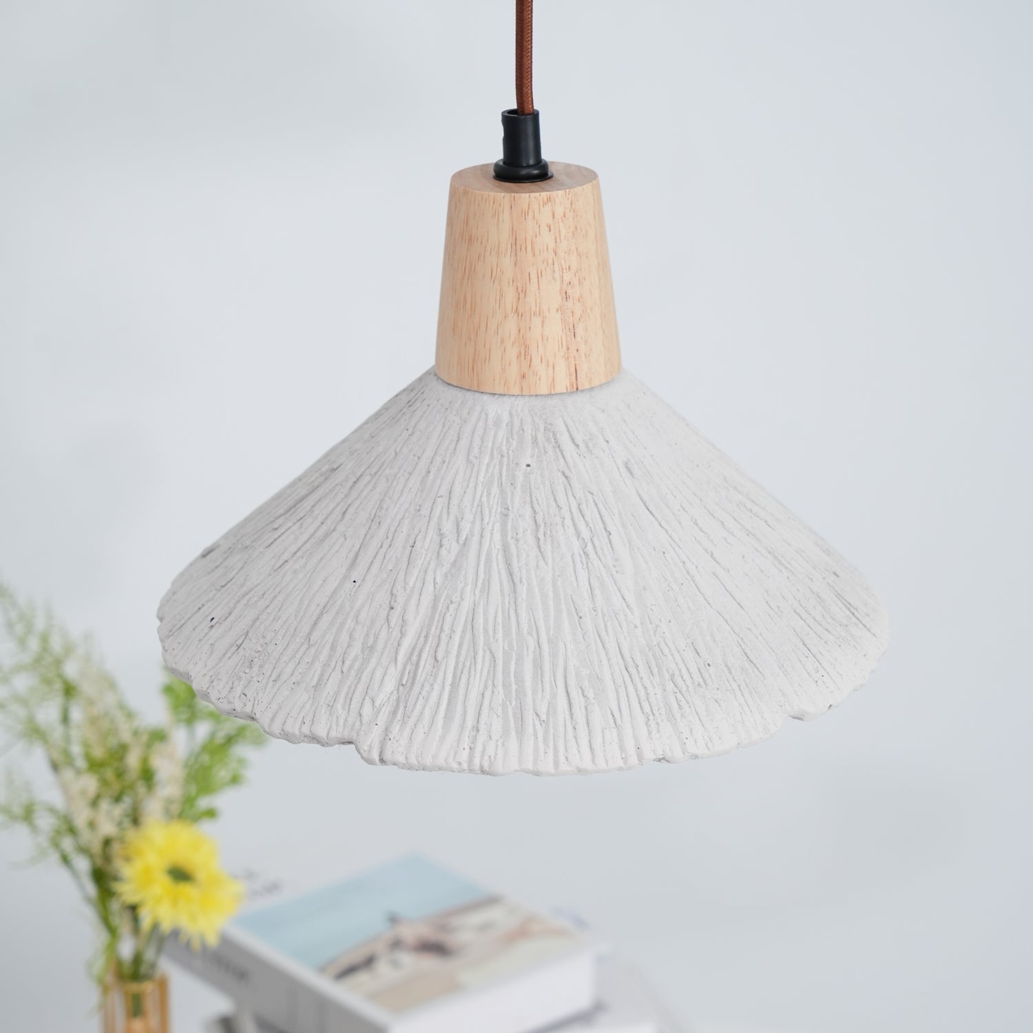 Concrete Pleated Pendant Lamp - Letslighting